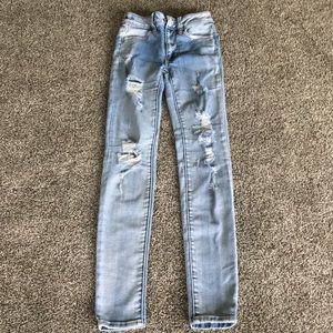 American eagle light ripped jeans size 00